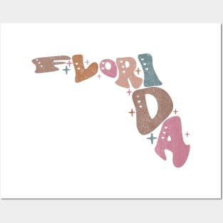 Florida State Retro Typography Posters and Art